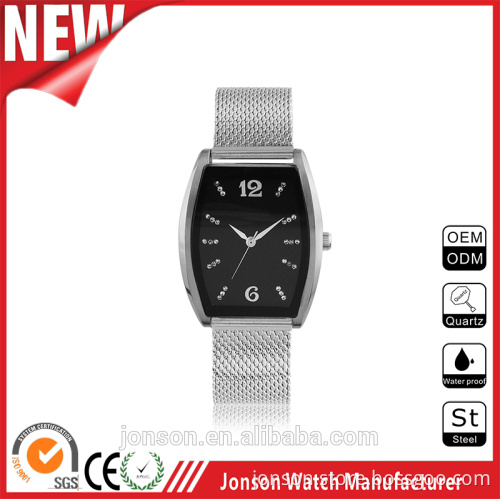 China suppliers stainless steel miyota japanese movment new square watch for women and men